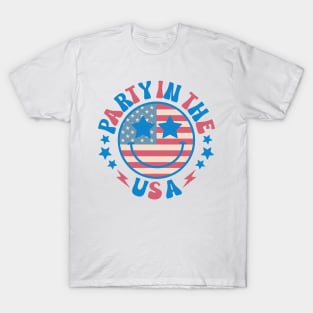 Party in the USA 4th of July Preppy Smile T-Shirt